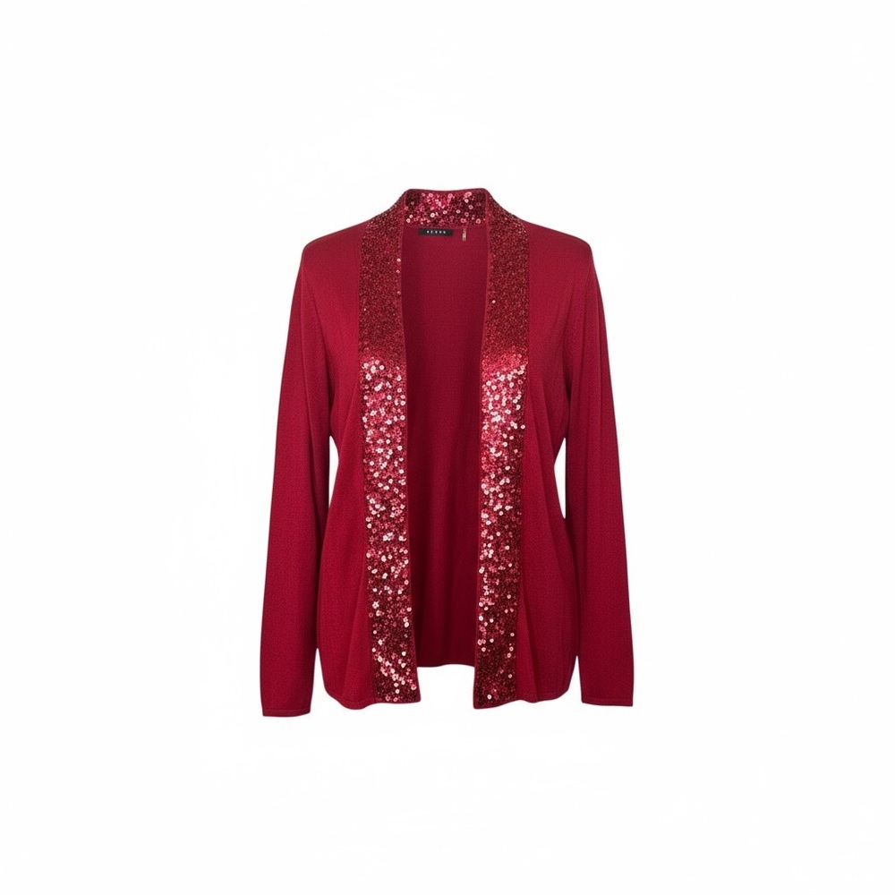 Cyrus Red Sequin Women's Cardigan Size Medium NWT